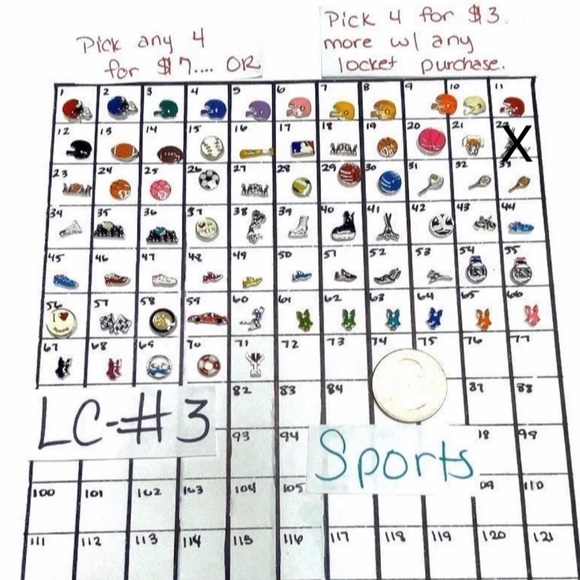 LC-#3 (4X) Sports & Hobbies locket charms - Picture 2 of 8